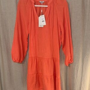 Rails Coral Tiered Gauze Dress medium